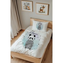 Lilabio Isme Özel Tek Kişilik %100 Pamuk Nevresim Takımı (160X220 Cm) Panda
