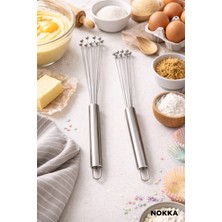 Nokka 2 Adet Inci Uçlu Çırpıcı, Paslanmaz Çelik, Büyük Küçük Set