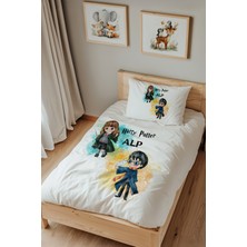 Lilabio Isme Özel Tek Kişilik %100 Pamuk Nevresim Takımı (160X220 Cm) Harry Potter