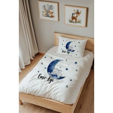 Lilabio Isme Özel Tek Kişilik %100 Pamuk Nevresim Takımı (160X220 Cm) Ayda Uyuyan Fil