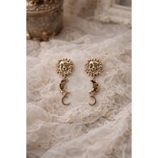 Mirada Jewelry Güneş ve Ay Sallantılı Vintage Tasarım Kadın Küpe