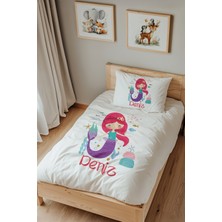 Lilabio Isme Özel Tek Kişilik %100 Pamuk Nevresim Takımı (160X220 Cm) Mor Denizkızı