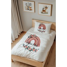 Lilabio Isme Özel Tek Kişilik %100 Pamuk Nevresim Takımı (160X220 Cm) Çiçek Kuşağı