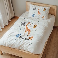 Lilabio Tek Kişilik %100 Pamuk Nevresim Takımı (160X220 Cm) Animal World
