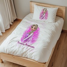 Lilabio Tek Kişilik %100 Pamuk Nevresim Takımı (160X220 Cm) Frozen Princess Pink