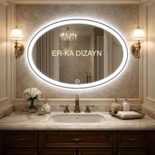 Elips Kumlamalı Led'li Makyaj Aynası Lavabo&banyo Aynası (Dokunmatik Sensörlü Dimmer Özel.)