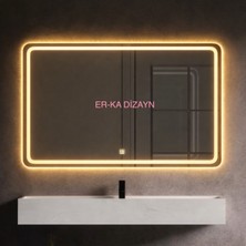 110X80 cm Kumlamalı Günışığı Led'li Lavabo & Banyo Aynası (Dokunmatik Sensörlü Dimmer Özellikli)