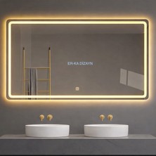 70X50 cm Kumlamalı Günışığı Led'li Lavabo & Banyo Aynası (Dokunmatik Sensörlü Dimmer Özellikli)