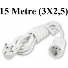 Viko Topraklı Uzatma Seyyar Kablosu 15 Metre Tekli Priz 3x2,5 mm Seyyar Uzatma Kablosu