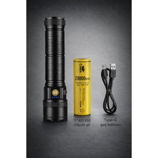 Belkıs Kırtasiye 6000 Lümen Zoomlu El Feneri+Power Bank Kamp Lambası El Feneri