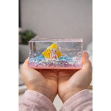 Genel Wonium Simli Deniz Kızı Figürlü Şeffaf Dekoratif Blok – Masaüstü Süs & Hediye Sıvı Dekor