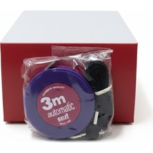 Mavi Makina Suji 300 cm Askı Ipli Çift Taraflı Otomatik Mezura