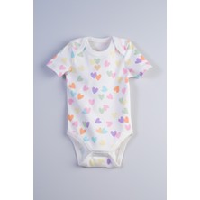 Bondberro Yenidoğan ve Bebek Zarf Yaka Zıbın % 100 Pamuklu ( Renkli Kalp )