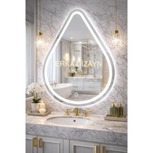 Damla Led'li Kumlamalı Lavabo & Banyo Aynası (Dokunmatik Sensörlü Dimmer Özellik)