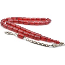 Murty99 Murty99 Sistemli Kesme Model Hareli Kırmızı Sıkma Kehribar Tesbih