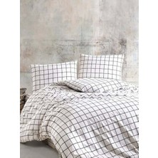 Beyaz Ekose Nevresim Takımı