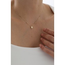 Yavuz Kuyumculuk 14 Ayar Altın Sallantılı Modern Kolye