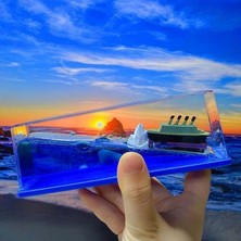 Genel Wonium Gemi Figürlü Sıvı Dalga Dekoru – Masaüstü Stres Giderici Dekoratif Blok