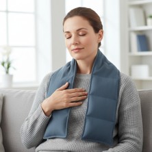 Hedea Kiraz Çekirdeği Yastık Doğal Sıcak Soğuk Terapi Yıkanabilir Açık Mavi