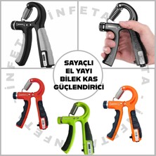 İnfeta Sayaçlı El Yayı Bilek Kas Güçlendirme Aleti Damar Çıkartıcı 5-60 kg Ayarlanabilir Kaydırmaz El Yayı