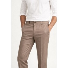 Varetta Erkek Camel Rengi Keten Pantolon Cepli Klasik Kesim