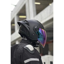 Ls2 Aırflow 2 Mat Siyah Kask - Gökkuşağı Vizör + Spoiler