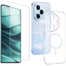 Vendas Honor 400 Pro Kamera Korumalı M-Safe Şarj Özellikli Şeffaf Vendas London Sert Pc Kapak + Cam Ekran Koruyucu