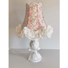 Lulu Avizem Patentli Çiçek Detaylı Elde Yıkanabilir Özel Tasarım Abajur Bebek Genç Yatak Odası