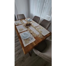 Zesa Home Fransız Dantelli Keten Dokulu Amerikan Seti -12 Kişilik, 13 Parça