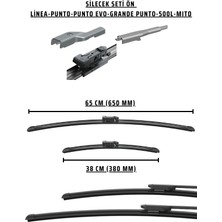 FZW Muz Silecek Takımı Araca Özel Lınea Punto  Mıto Evo 65+38 cm