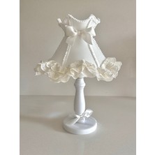 Lulu Avizem Patentli Beyaz Ponpon Bebek Çocuk Genç Elde Yıkanabilir Başlıklı Abajur