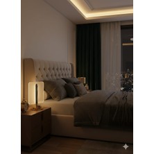 Belkıs Kırtasiye Şık Görünümlü Ledli Gece ve Masa Lambası Dokunmatik Tuşlu Typc E Sarjlı Gece Lambası