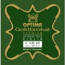 Optima 631745 Goldbrokat Premium 24 Ayar Altın Keman Mi Teli | Gerçek Altın Kaplama ile Kararmaya Dayanıklı Yapı ve Sıcak Solist Tonları
