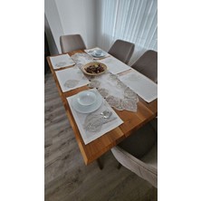 Zesa Home Fransız Dantelli Keten Dokulu Amerikan Seti -12 Kişilik, 13 Parça