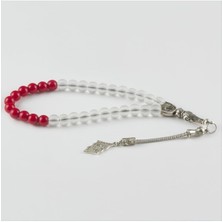 Zero Land Snmswrld Mercan-Buzlu Kuvars Doğaltaş Tesbih 8 Mm-Kırmızı