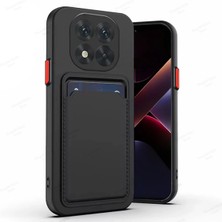 Fibaks Redmi Note 15 4g Kılıf Kamera Korumalı Arkası Kartlıklı Cüzdanlı Kırmızı Tuşlu Silikon Kapak