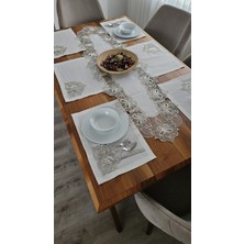 Zesa Home Fransız Dantelli Keten Dokulu Amerikan Seti -12 Kişilik, 13 Parça