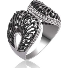 Fumeyabi Gümüş Beyaz Taşlı Bayan Yüzük