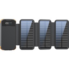 Always Teknoloji 20000MAH Solar Powerbank - Katlanabilir 4 Panel, Darbeye Dayanıklı Kasa ve Fenerli Kamp Şarj Aleti