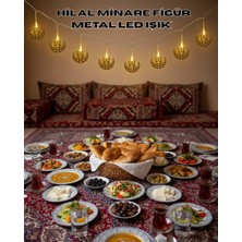 K-yonlineticaret Pilli Minareli Hilal LED Işık Gold Metal Ramazan Dekorasyonu - KY002K-6QOMO8