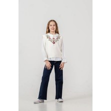 Miniko Kids Kız Çocuk Triko Süveterli Kot Pantolonlu Takım