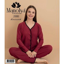 Manolya Homewear 2000 Bürümcük Önden Düğmeli Pijama Takımı