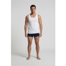 MAKSFD 6'lı %100 Pamuklu Erkek Beyaz Askılı Atlet