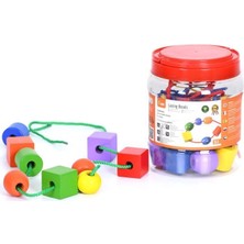 Edutoys İPE BONCUK DİZME (AHŞAP) 30 PARÇA