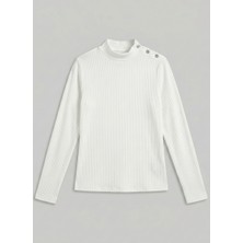 MAKSFD Dar Kesim Yarım Balıkçı Yaka Günlük Askılı Bluz