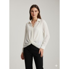 Ekol Yakası Dantel Detaylı Bluz 2830