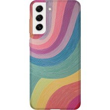 Lelia Samsung Galaxy S21 Fe Uyumlu Baskılı Şeffaf Telefon Kılıfı | Koleksiyon: Colorwave Flux