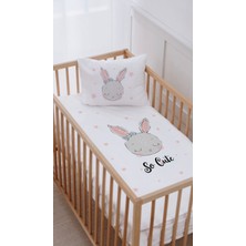 Lilabio %100 Pamuk Park Yatak Beşik Nevresim Takımı (70X120) Kurdeleli Tavşan