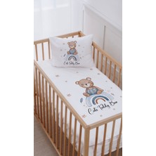 Lilabio %100 Pamuk Park Yatak Beşik Nevresim Takımı (70X120) Tulumlu Ayıcık