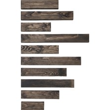 Masif Ahşap Duvar Köşe Çıtası - 10 Parça Ceviz Renk - Hazır Kesim Çam Duvar Çıtası